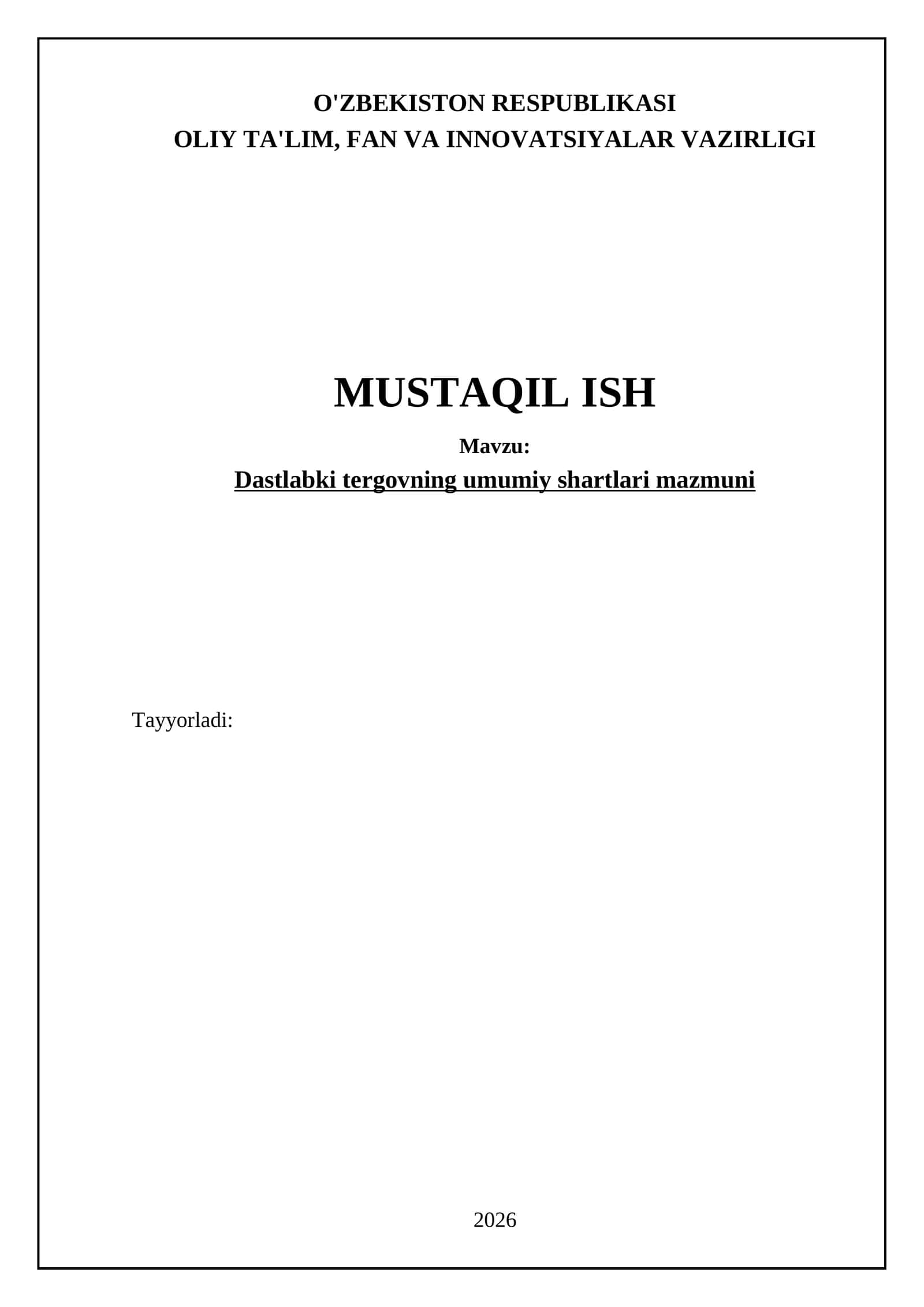 Dastlabki tergovning huquqiy asoslari va mohiyati 1