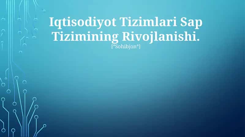 SAP Tizimlari 1