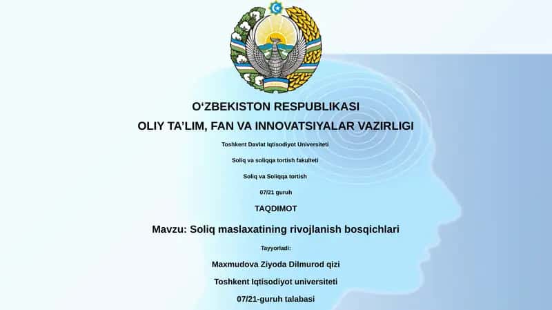Soliq maslaxatining rivojlanish bosqichlari 1