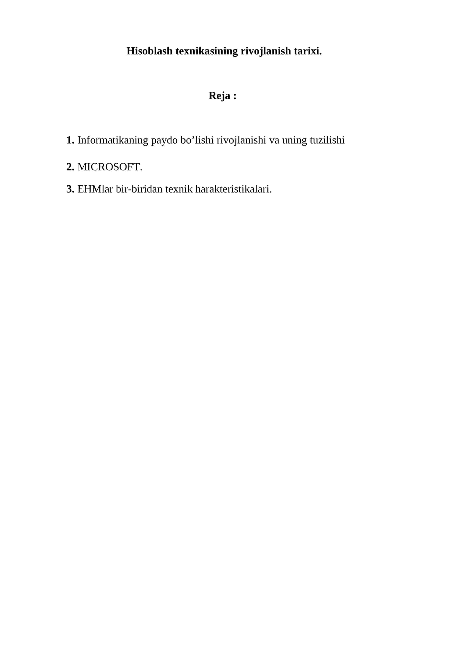 Hisoblash texnikasining rivojlanish tarixi 1