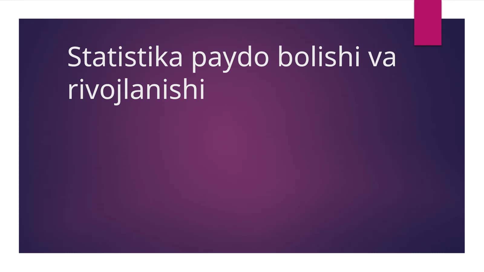 Statistika paydo bolishi va rivojlanishi 1