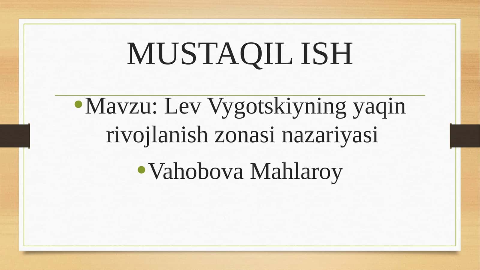 Lev Vygotskiyning yaqin rivojlanish zonasi nazariyasi 1