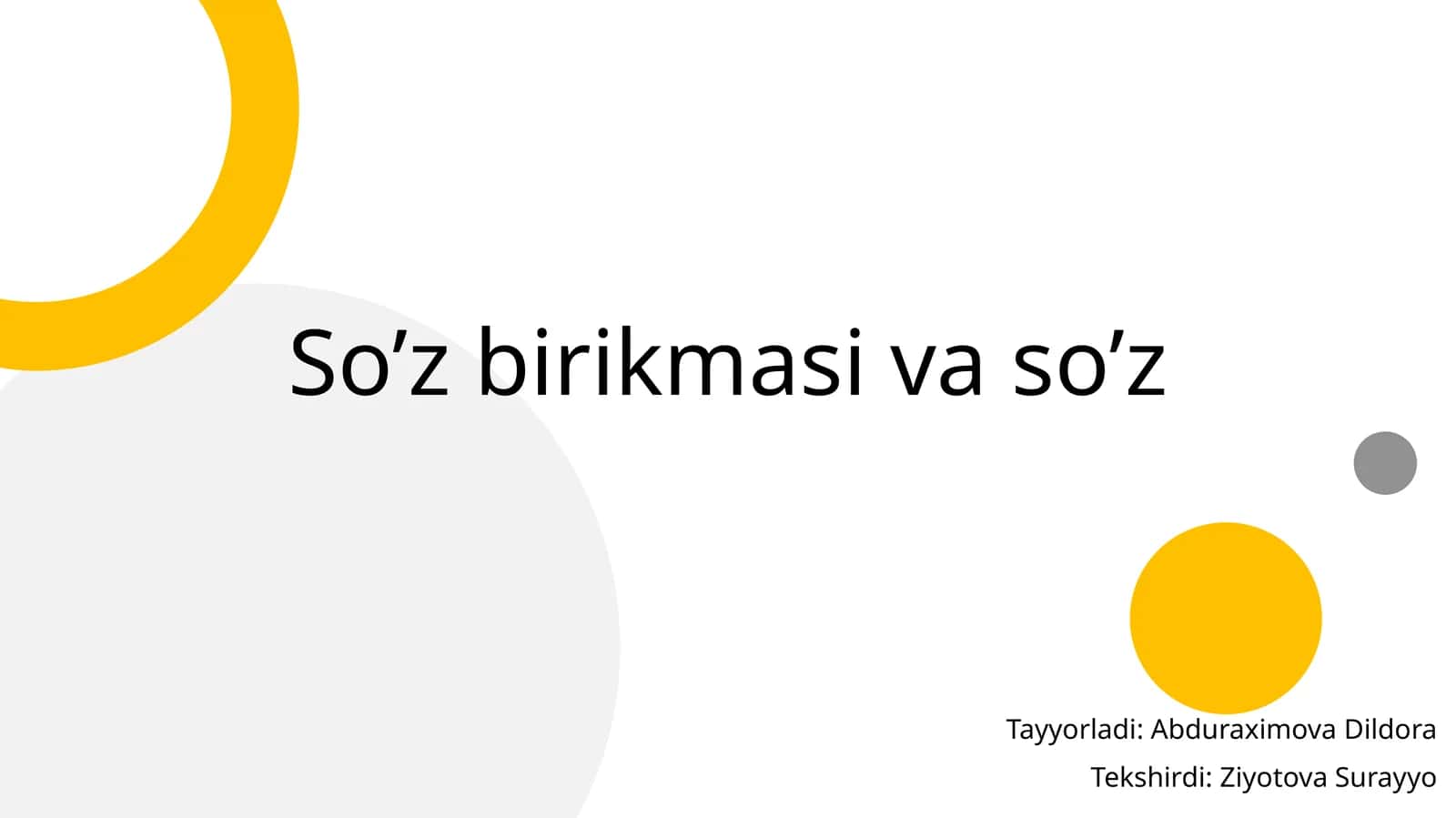 Hozirgi o'zbek adabiy tili fanidan 1