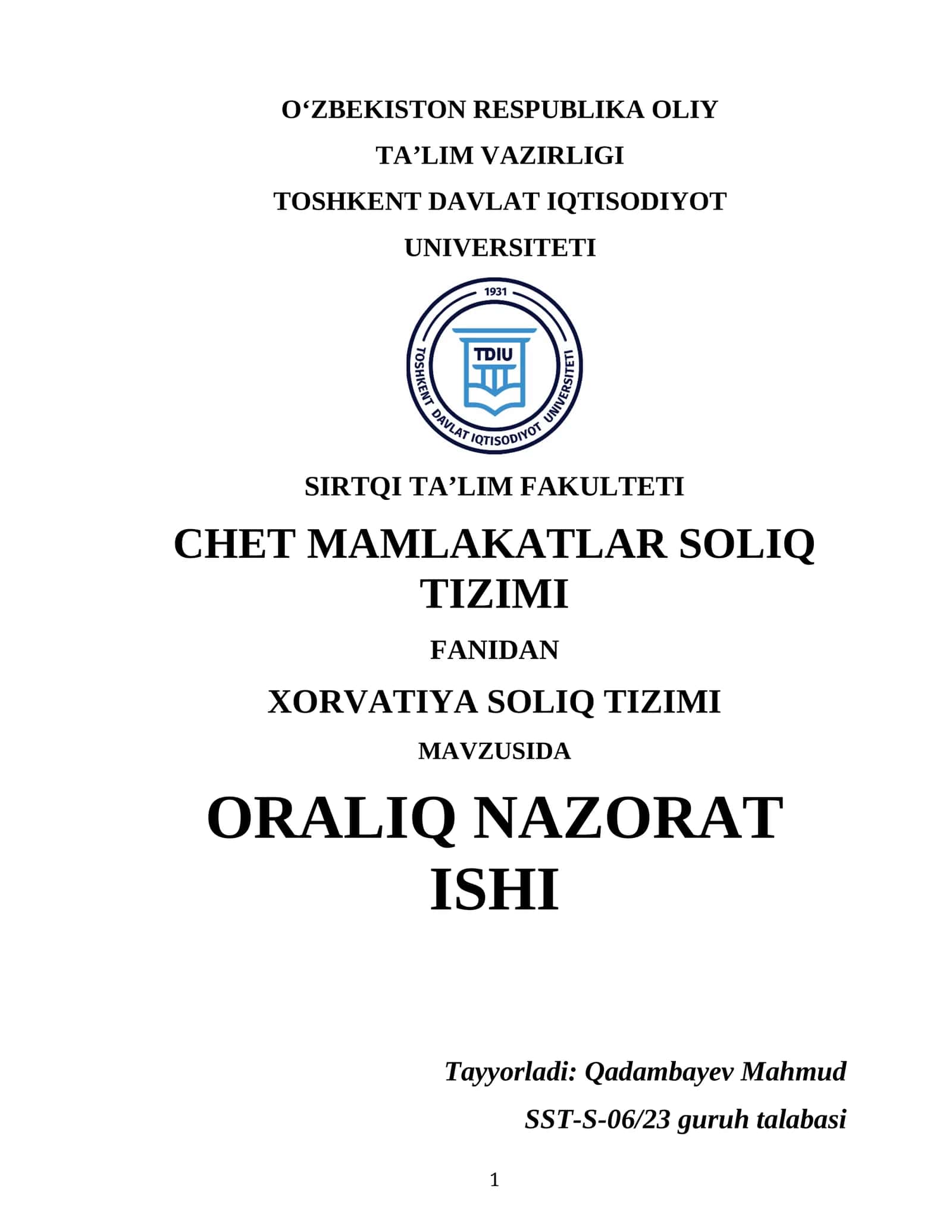 Xorvatiya Soliq Tizimi 1