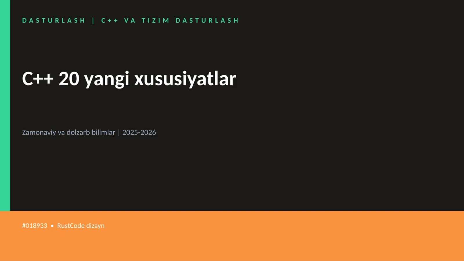 C++ VA TIZIM DASTURLASH 1