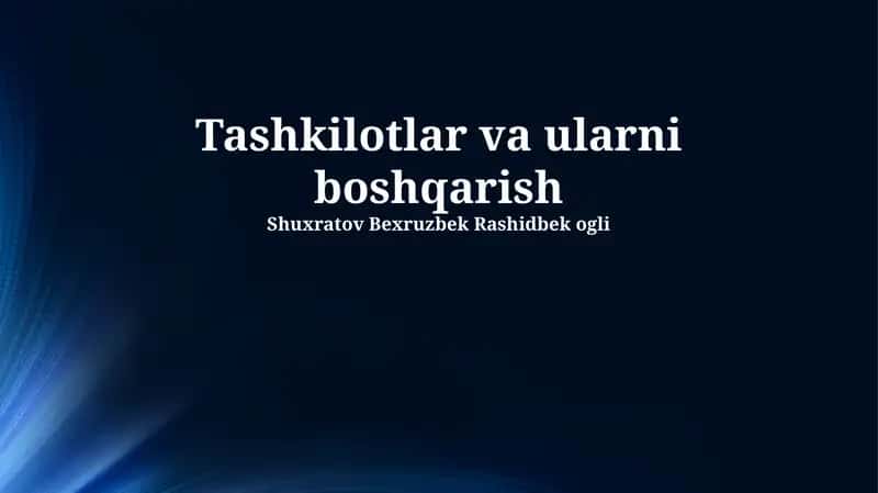 Samarali Boshqaruvning Asosiy Printsiplari 1