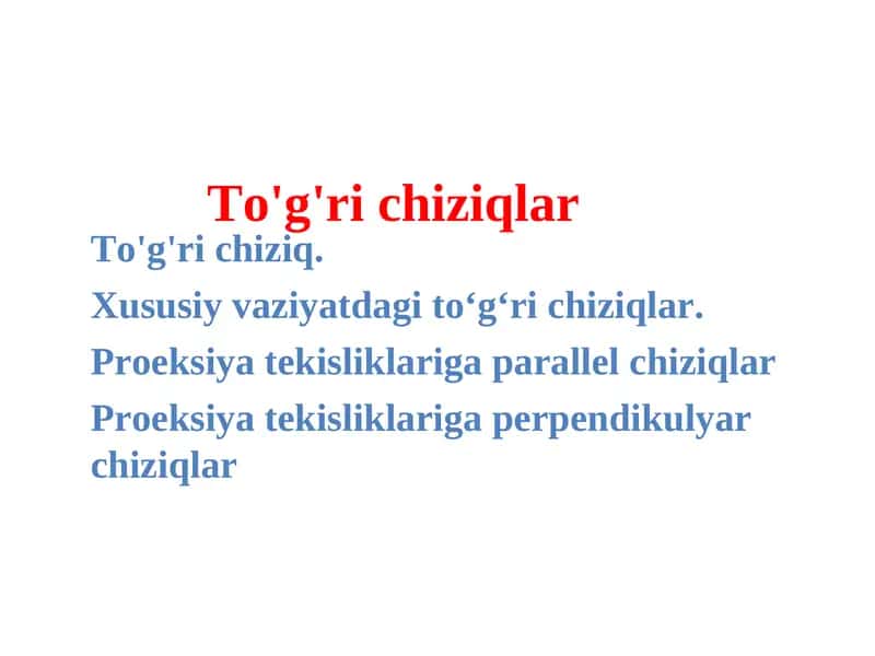To'g'ri chiziqlar 1