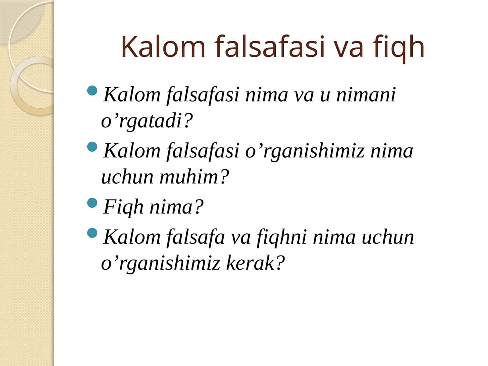 Kalom falsafa va fiqh 1