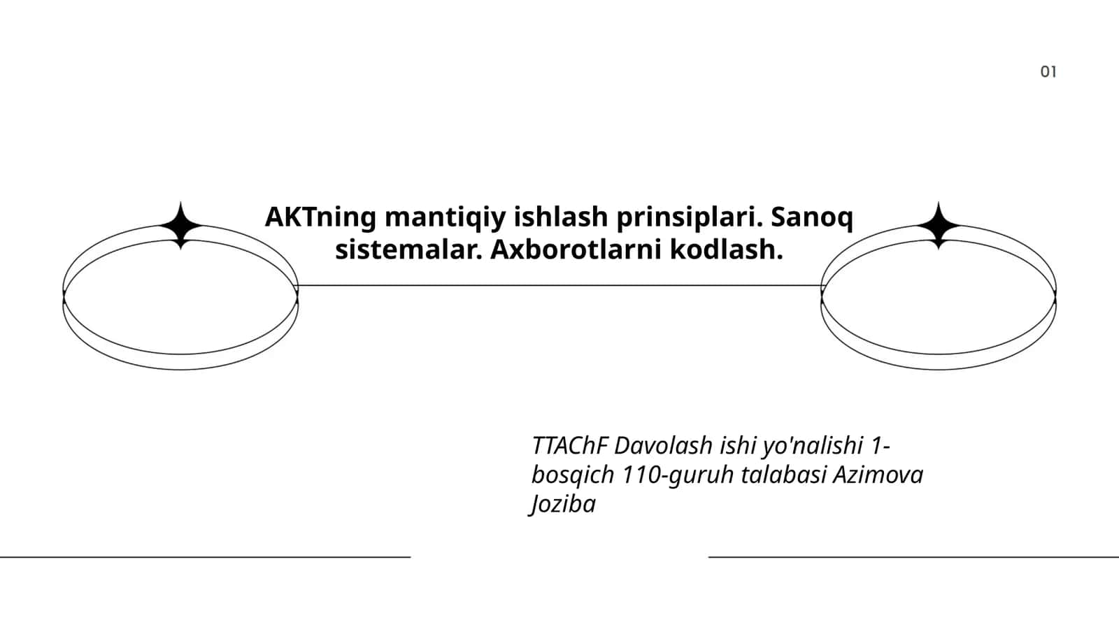 TTAChF Davolash ishi yo'nalishi 1-bosqich 110-guruh talabasi Azimova Joziba 1