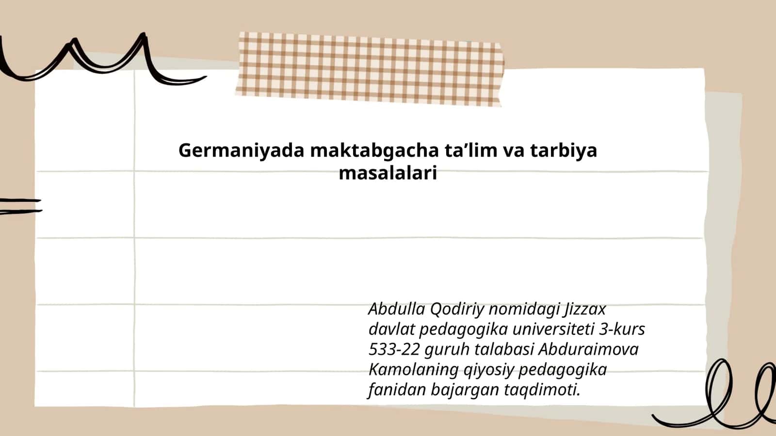 Germaniyada maktabgacha taʼlim va tarbiya masalalari 1