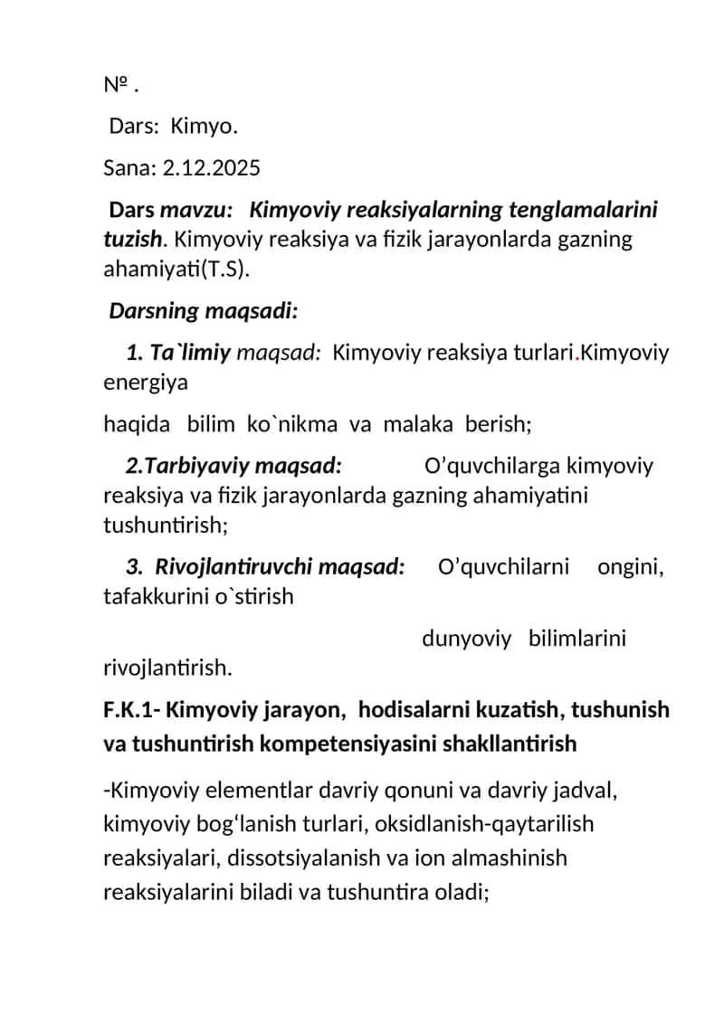 Dars ishlanma 1