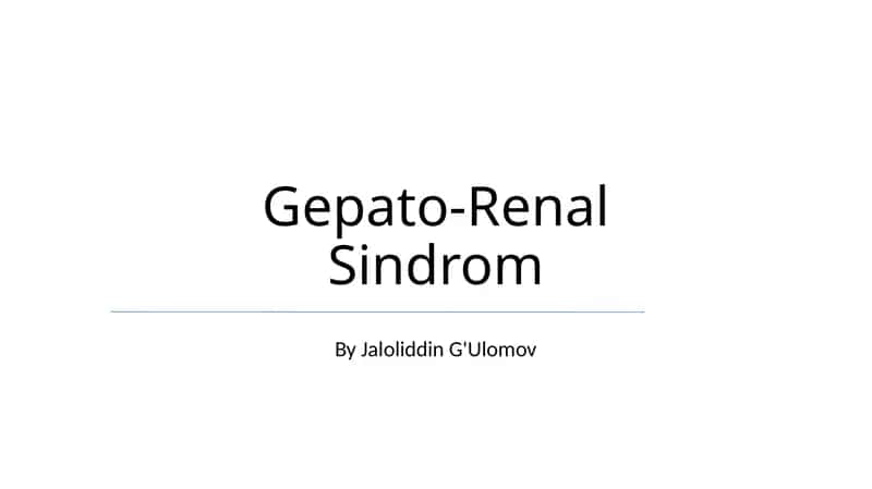 Gepato-Renal Sindrom 1