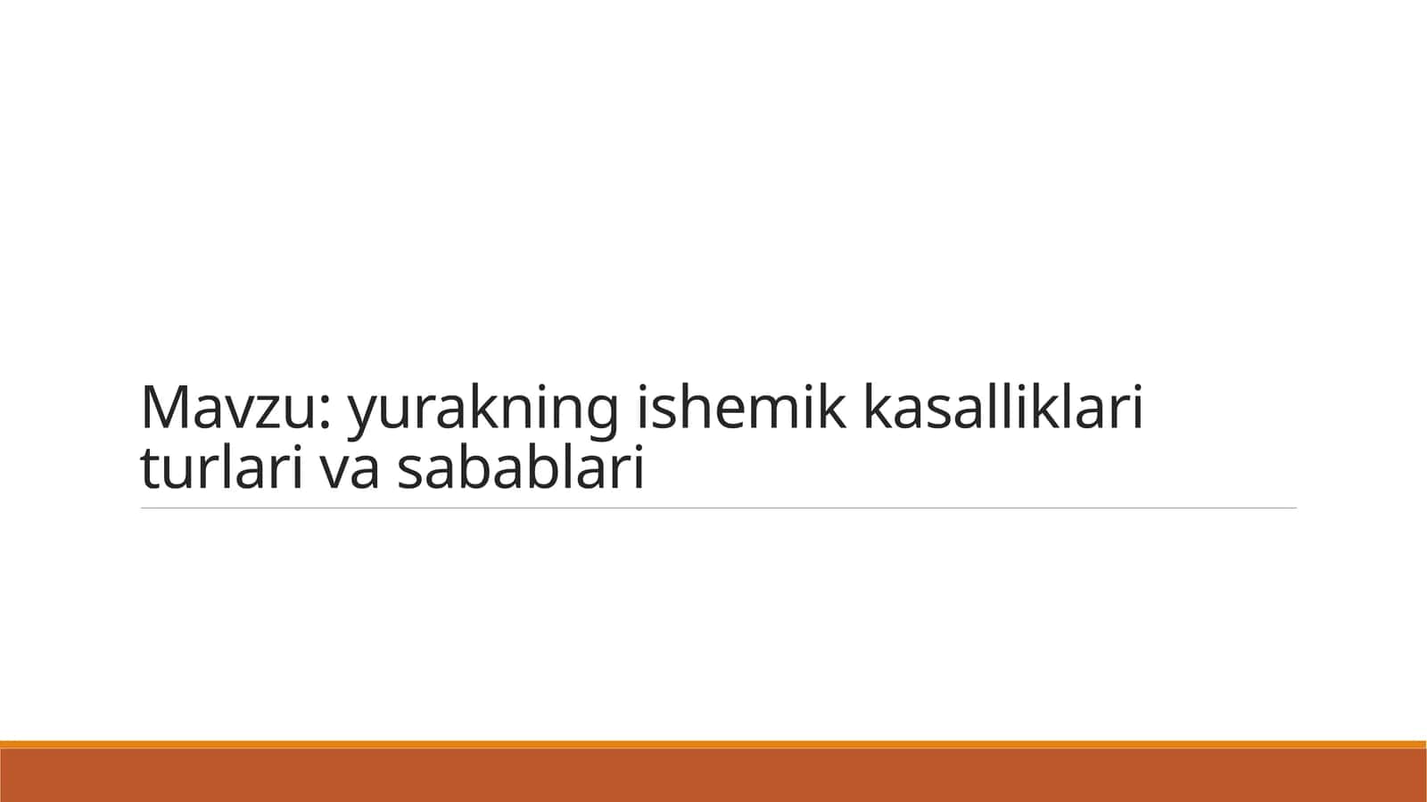 Yurak ishemik kasalliklari 1