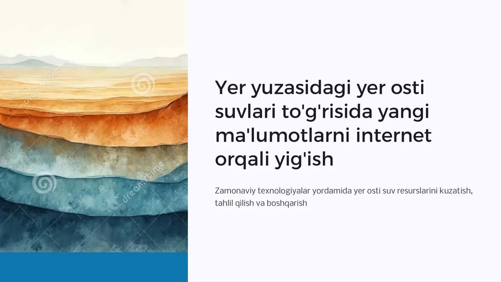Yer osti suvlari to'g'risida yangi ma'lumotlarni internet orqali yig'ish 1