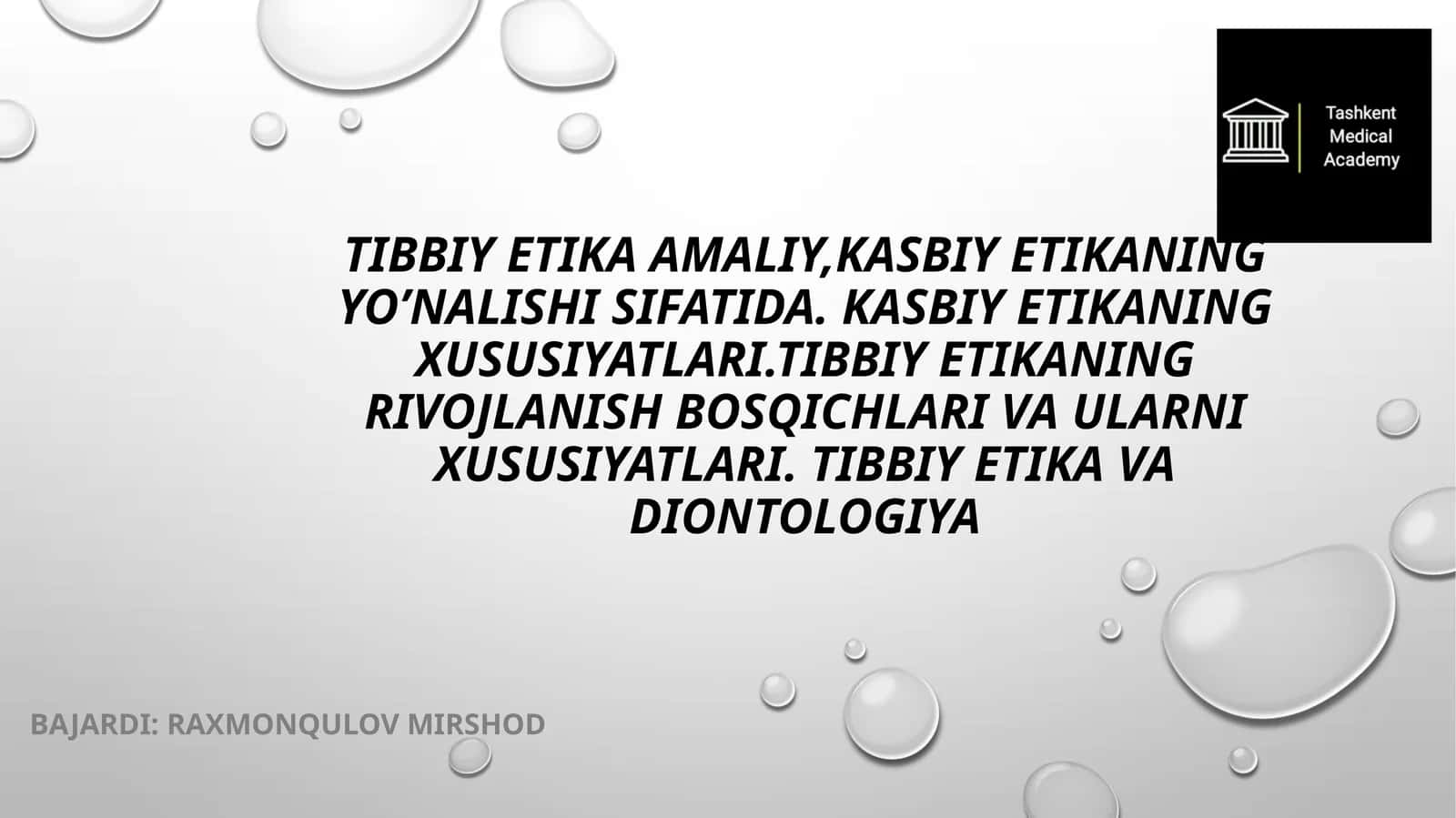Tibbiy Diontologiya 1