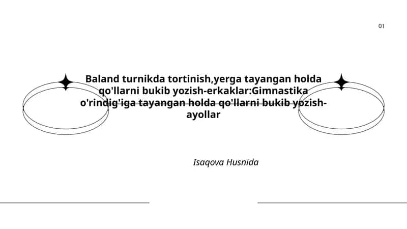 Baland turnikda tortinishning toʻgʻri boshlangʻich pozitsiyasi (erkaklar) 1