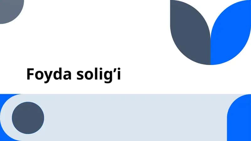foyda solig'i 1