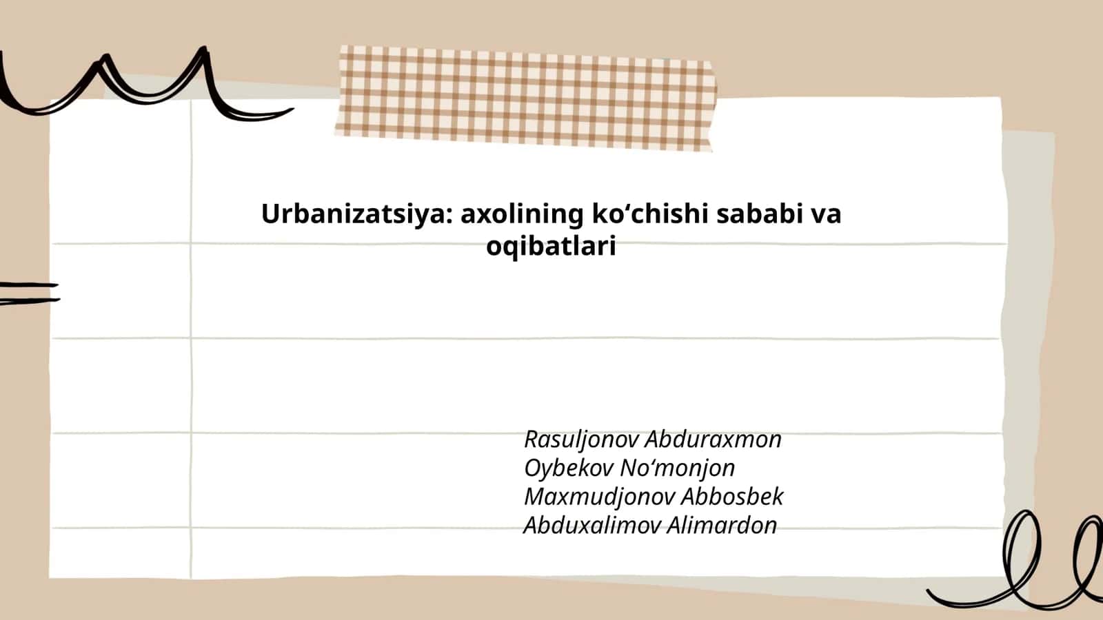Urbanizatsiya: axolining koʻchishi sababi va oqibatlari 1