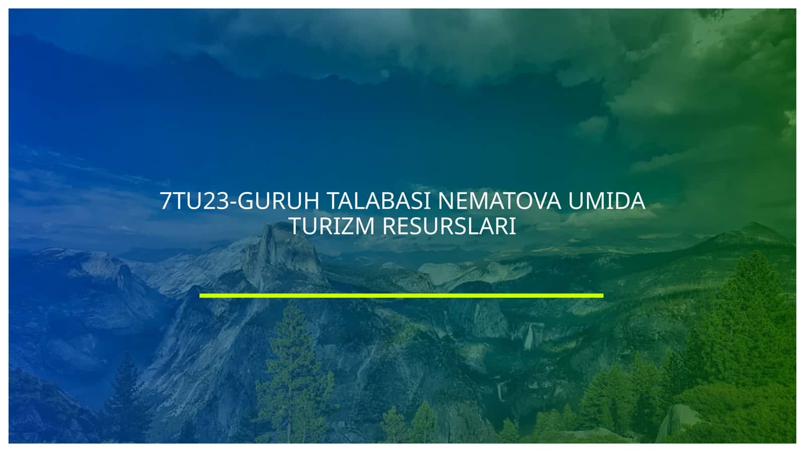 Nematova Umida Turizm Resurslari 1