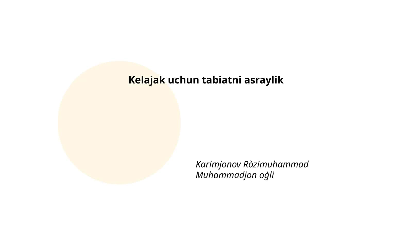 Kelajak uchun tabiatni asraylik 1