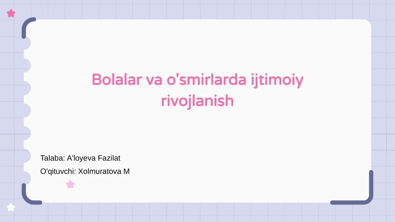 Bolalar va o'smirlarda ijtimoiy rivojlanish 1
