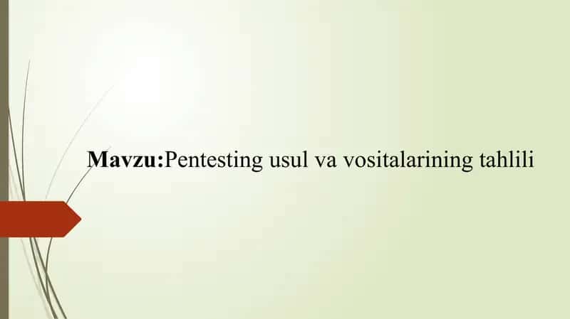 Pentesting usul va vositalarining tahlili 1