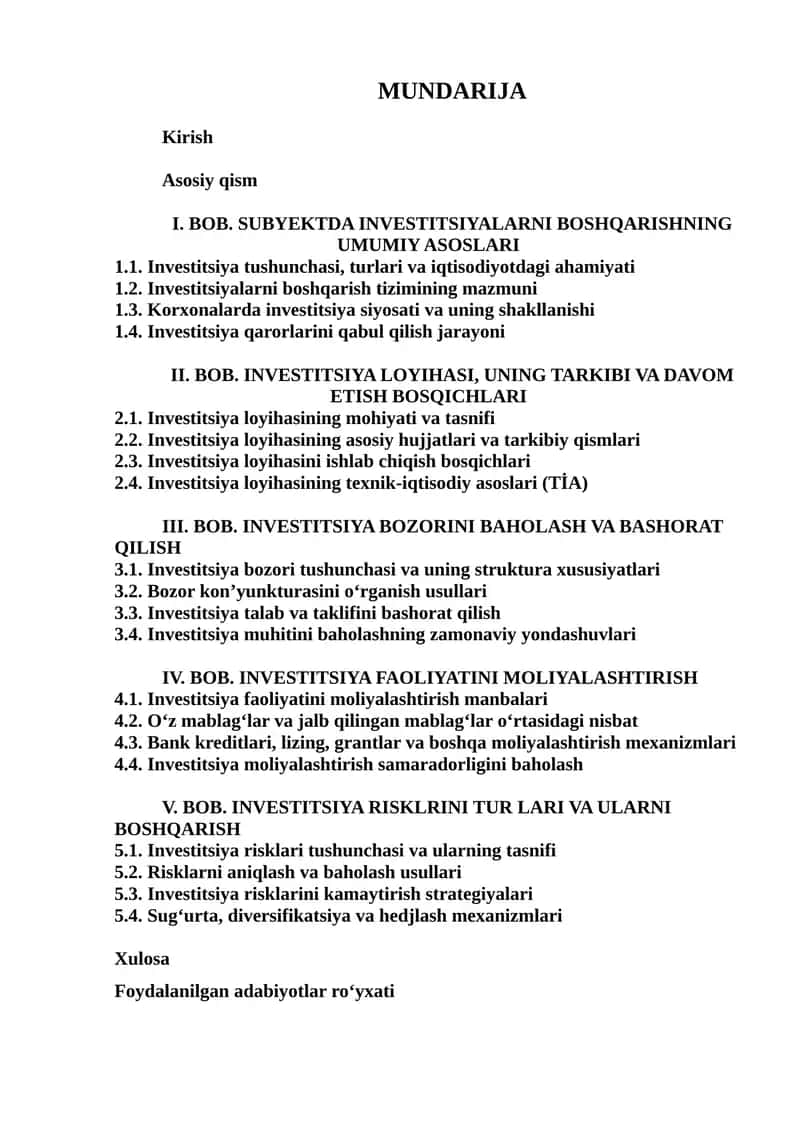 INVESTITSIYALARNI BOSHQARISHNING UMUMIY ASOSLARI 1