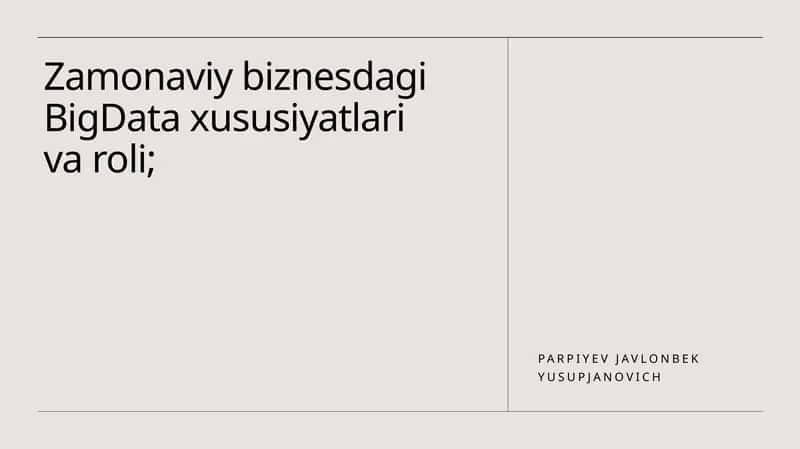 Big Data ning zamonaviy biznesdagi roli 1