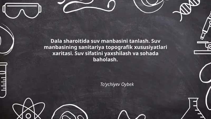 Dala sharoitida suv manbasini tanlash 1