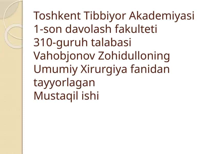 Desmurgiya. Bog'lamlar haqida umumiy tushuncha. 1