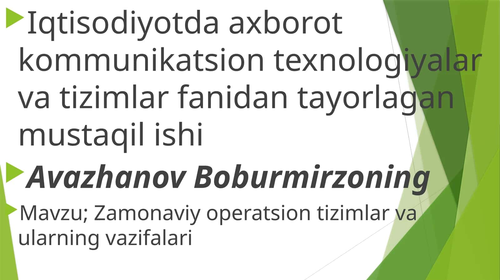 Zamonaviy operatsion tizimlar va ularning vazifalari 1