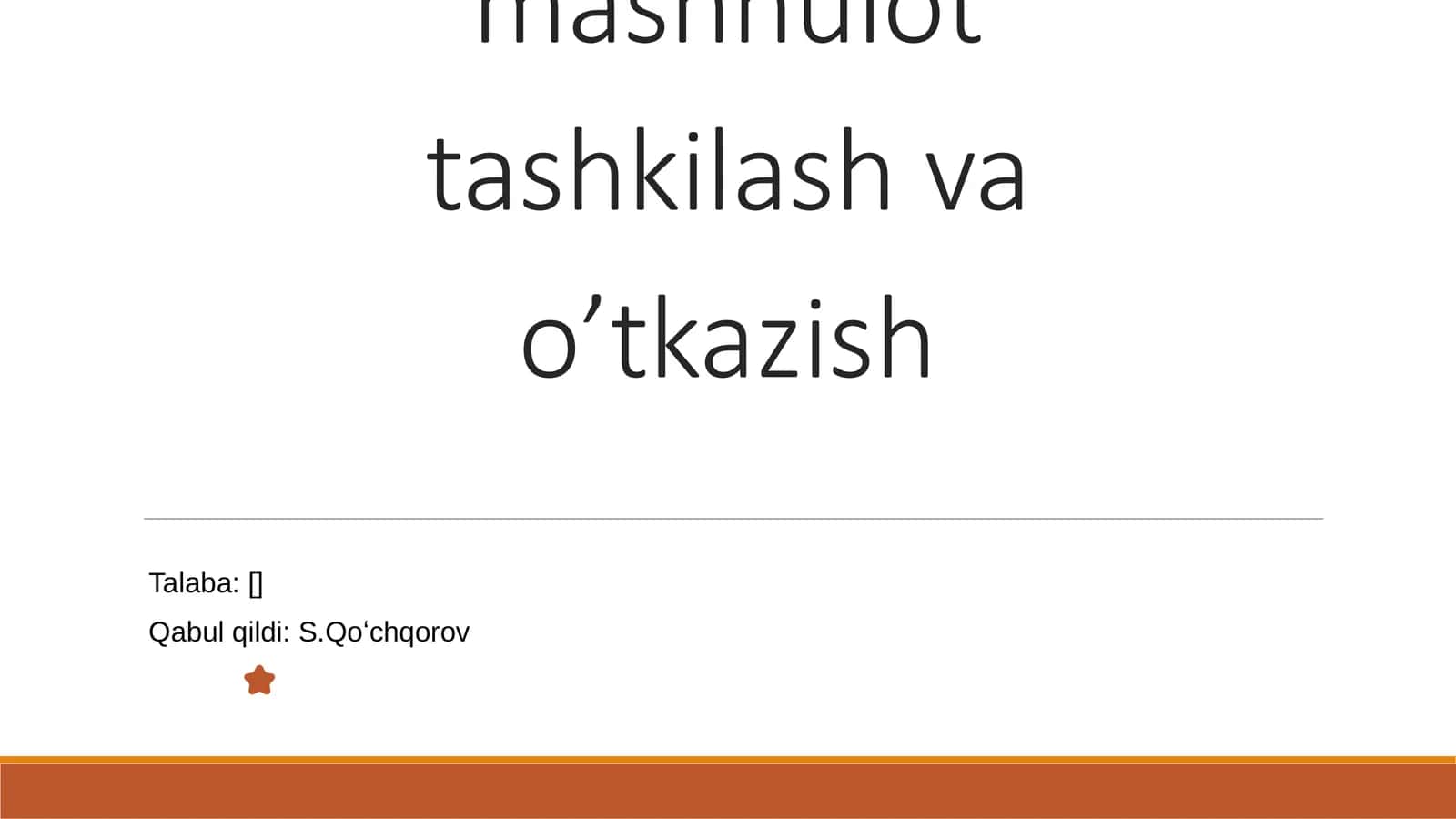 Nosozliklar mavzusibo’yicha mashhulot 1