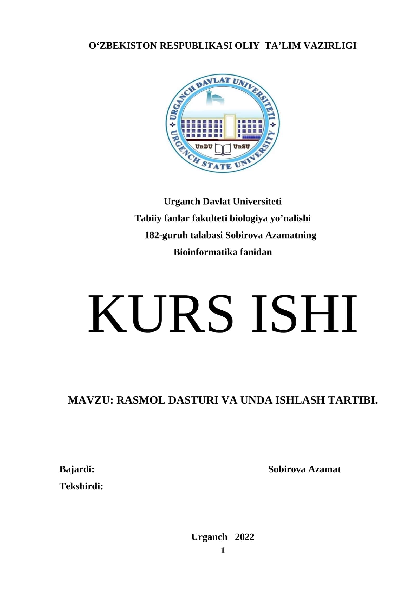 RasMol dasturi va unda ishlash tartibi 1