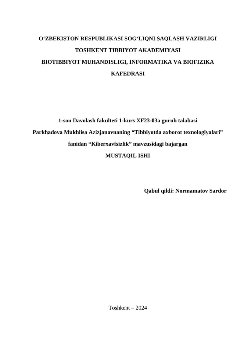 Kiberxavfsizlik 1