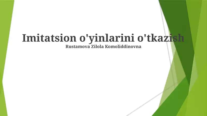 Taqqoslash O'yinlarini O'tkazish 1