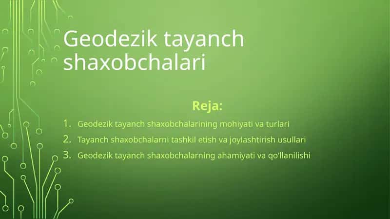 Geodezik tayanch shaxobchalari 1