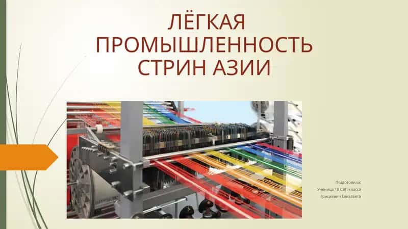 ЛЁГКАЯ ПРОМЫШЛЕННОСТЬСТРИН АЗИИ 1