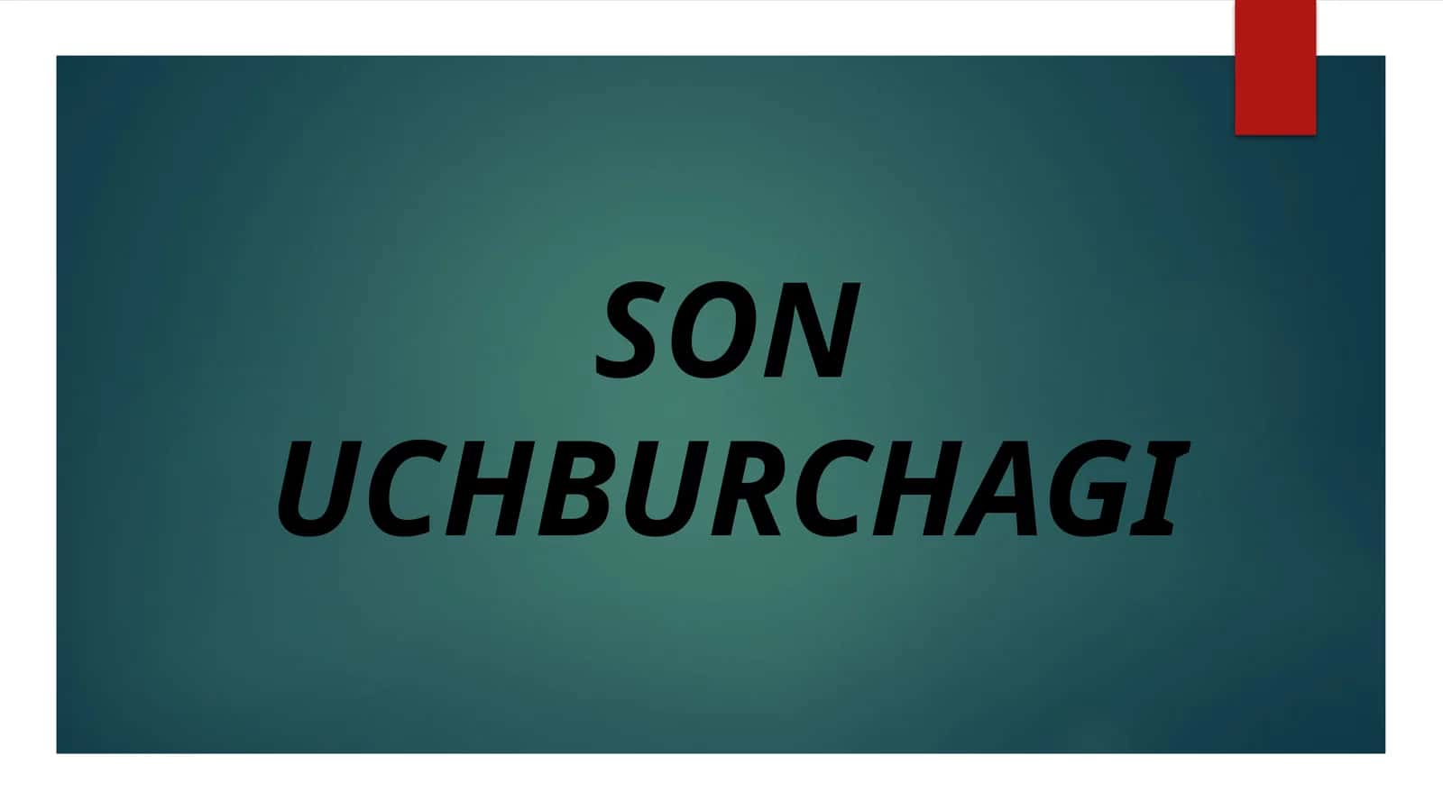 SON UCHBURCHAGI 1