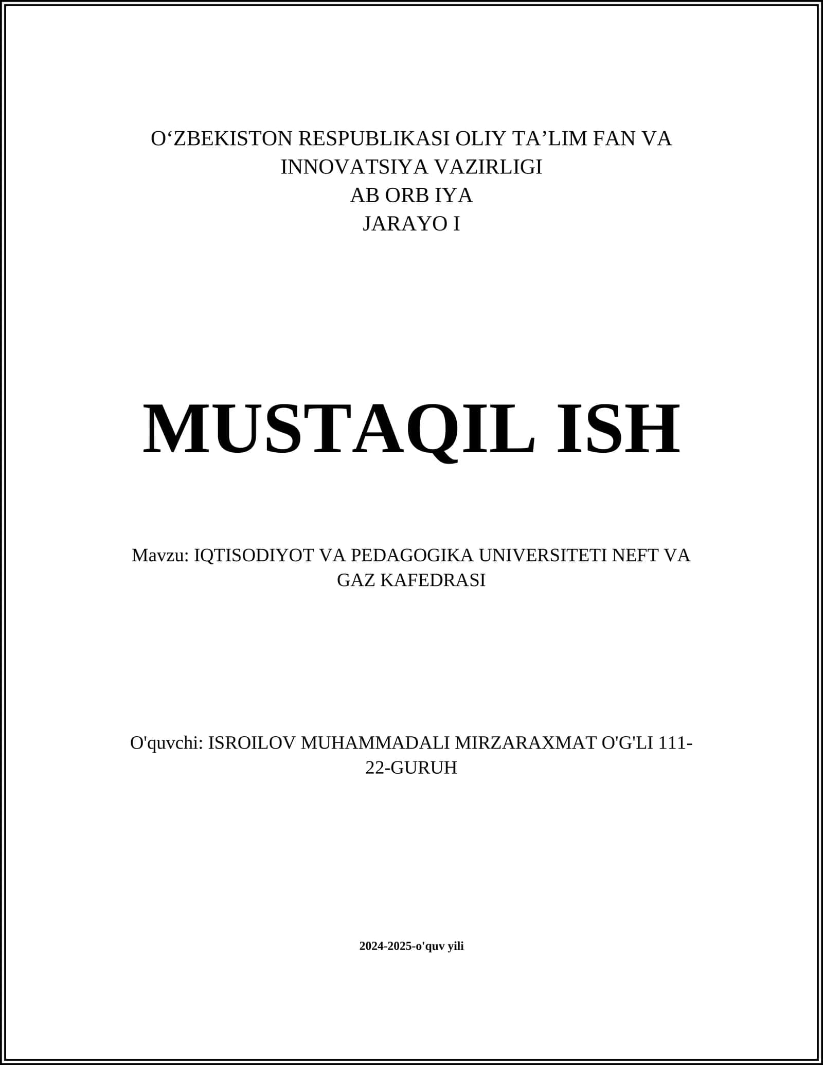 Neft sanoatida iqtisodiy tahlil 1