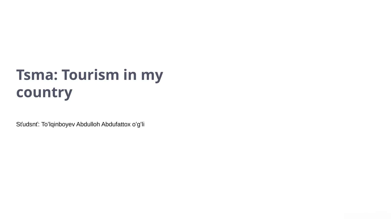 Tourism in my country 1
