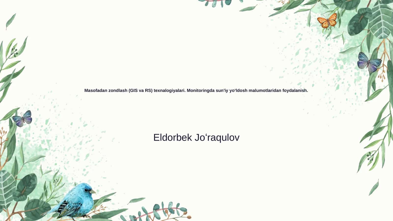 Masofadan zondlash (GIS va RS) texnologiyalari 1