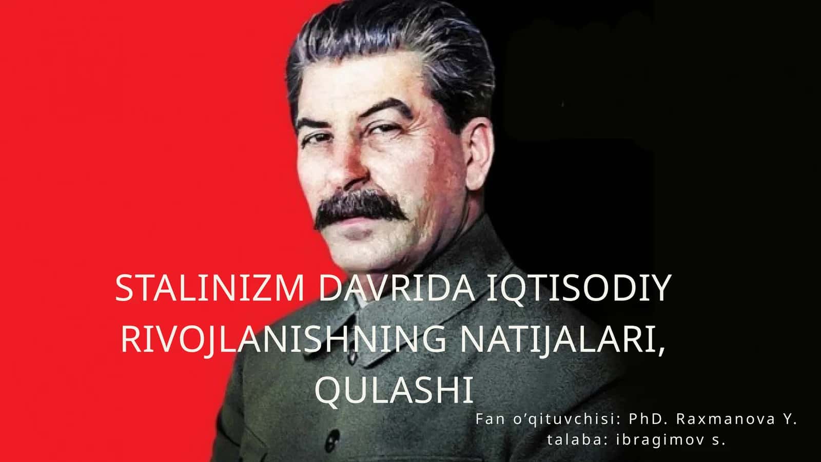 Stalinizm davrida iqtisodiy rivojlanishning natijalari, qulashi 1
