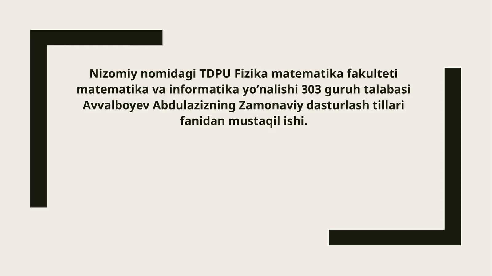 Pythondamassivlar va satrlarga doir dastur tuzish 1