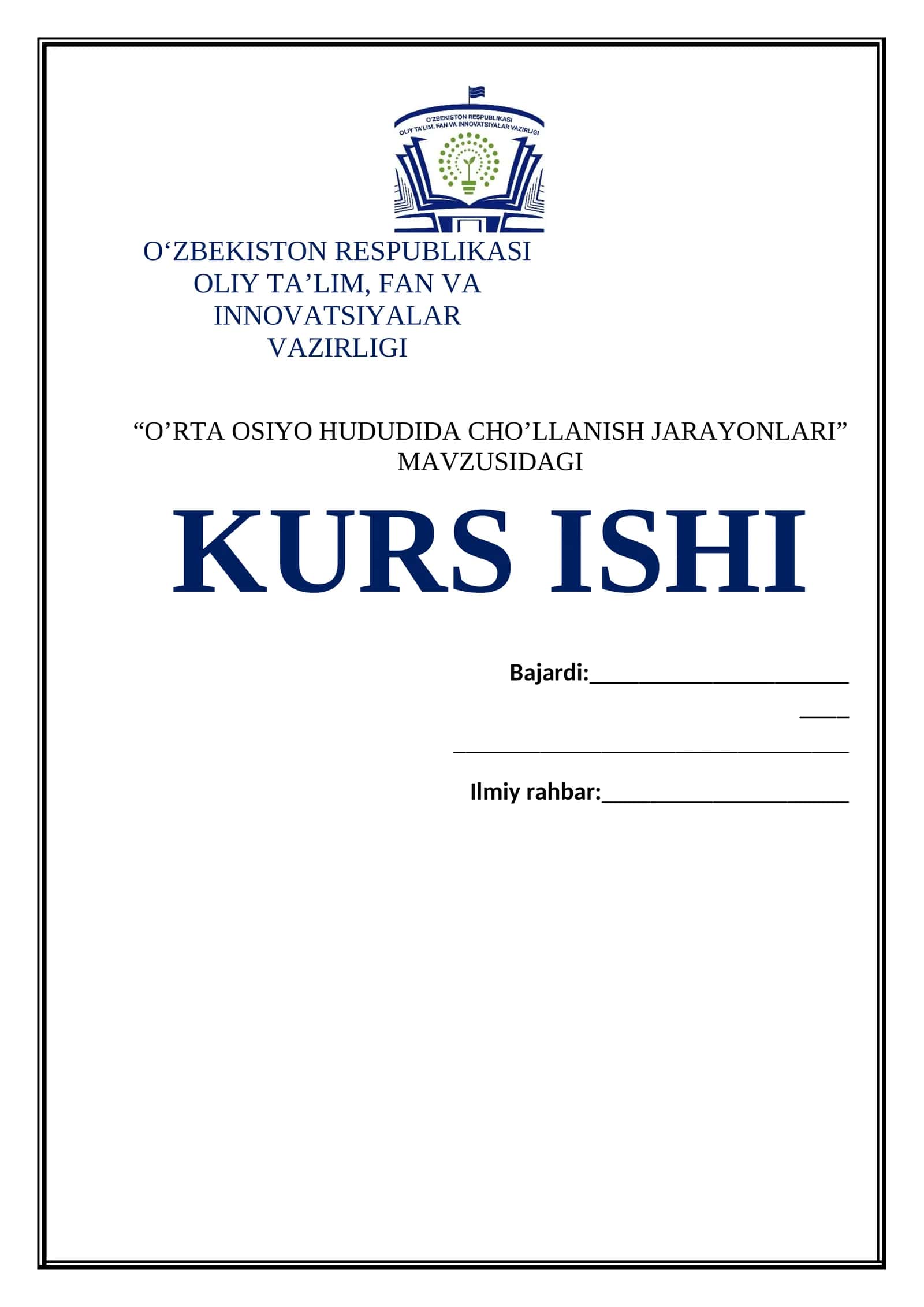 O‘RTA OSIYO HUDUDIDA CHO’LLANISH JARAYONLARI 1