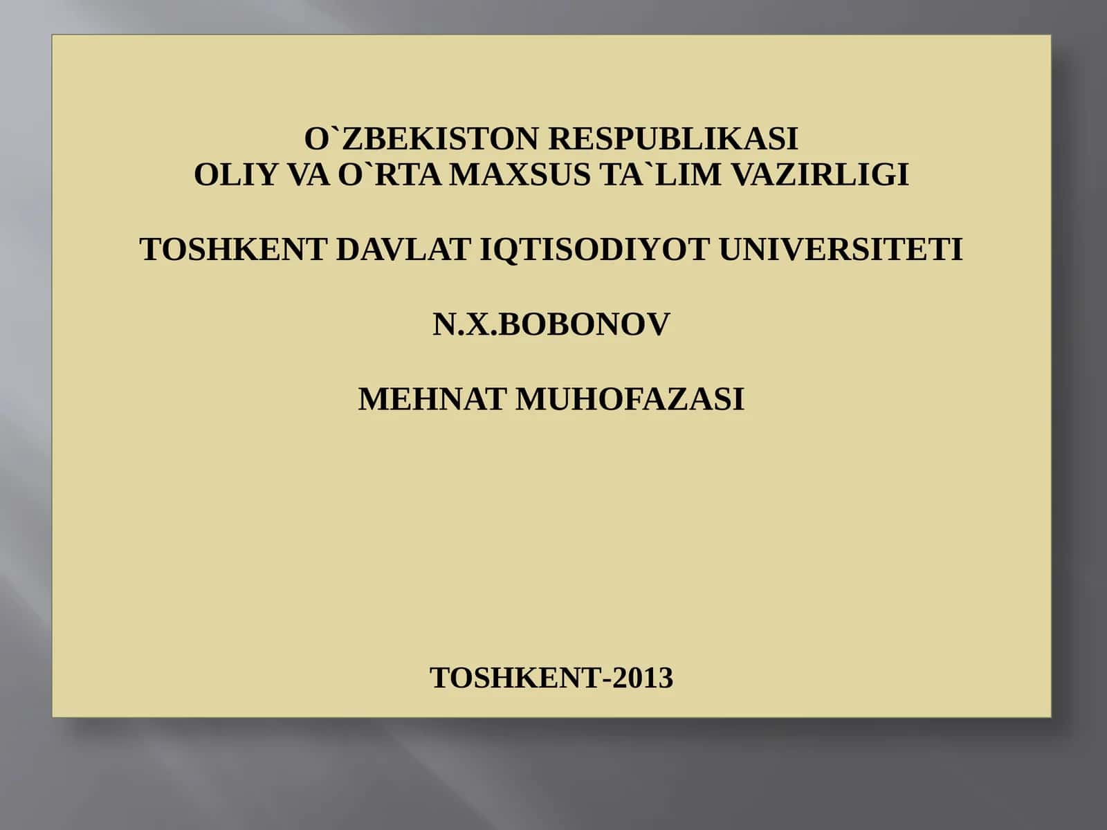 Mehnat MUhofazasi 1
