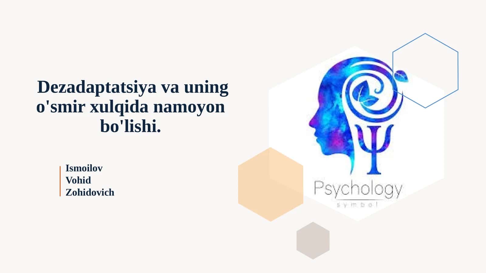 Dezadaptatsiya va uning o'smirxulqi danamoyon bo'lishi 1