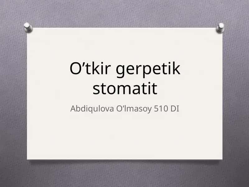 Og’iz bo’shlig’i shilliq qavati kasalliklari 1