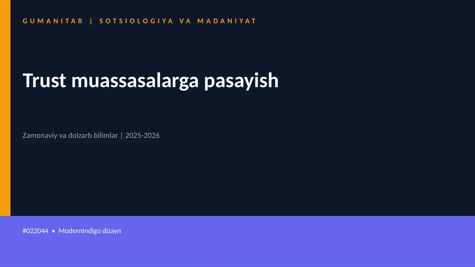 Trust muassasalarga pasayish 1