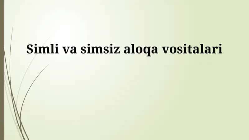 Simli aloqa vositalari 1