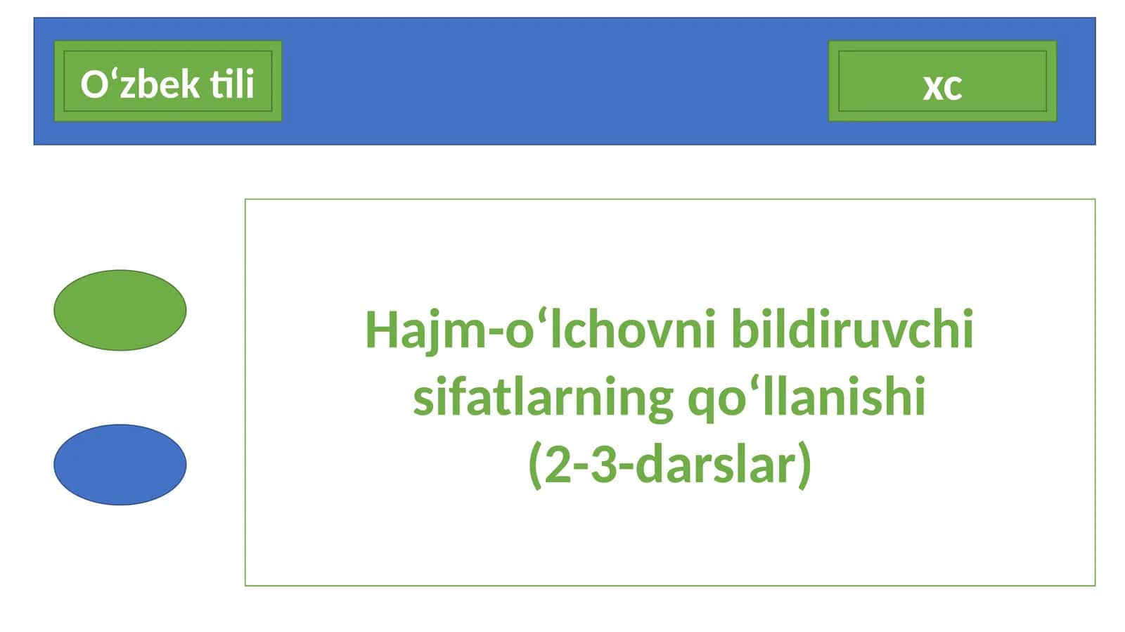 Hajm-o‘lchovnibildiruvchisifatlarningqo‘llanishi(2-3-darslar) 1